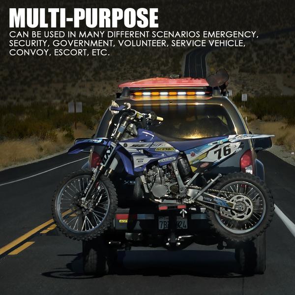 Xprite 35 In. Amber Controller LED 8 Series Traffic Advisor Strobe Light Bar - Foto 5