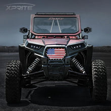 Load image into Gallery viewer, Xprite Black Steel Mesh Grille Polaris RZR/900/S/1000 XP (2014-2018) w/ 8" LED Lightbar / w/ Flag - W/ Lightbar Alternate Image