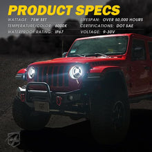 Load image into Gallery viewer, Xprite Headlights Jeep Wrangler JL / Gladiator JT (2018-2023) X-Pro CREE LED Dark Bat Series w/ DRL - Default Title Alternate Image