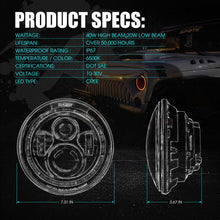 Load image into Gallery viewer, Xprite 7" 90W CREE LED Headlights Jeep Wrangler JK [w/ RGB Halo] (1997-2018) HL-90W-G1-RGB - Default Title Alternate Image