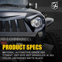 Load image into Gallery viewer, Xprite Front Grille Jeep Wrangler JK/JKU (2007-2018) Black Widow Series - Default Title Alternate Image
