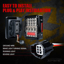 Load image into Gallery viewer, Xprite LED Taillights Jeep Wrangler JK (2007-2018) Destroyer Series - Clear / Smoke - Clear Alternate Image