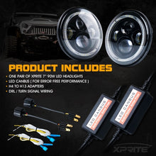 Load image into Gallery viewer, 152.99 Xprite 7" 90W LED Headlights Jeep Wrangler (97-18) White / Red / Blue / Green Halo - Redline360 Alternate Image