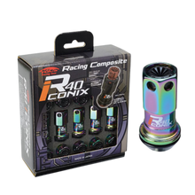 Load image into Gallery viewer, Project Kics Lug Nuts Set [R40 Iconix Racing Composite] 12X1.5 or 12X1.25 - Plastic Cap / M12X1.50 / Neo Chrome / Black Cap Alternate Image