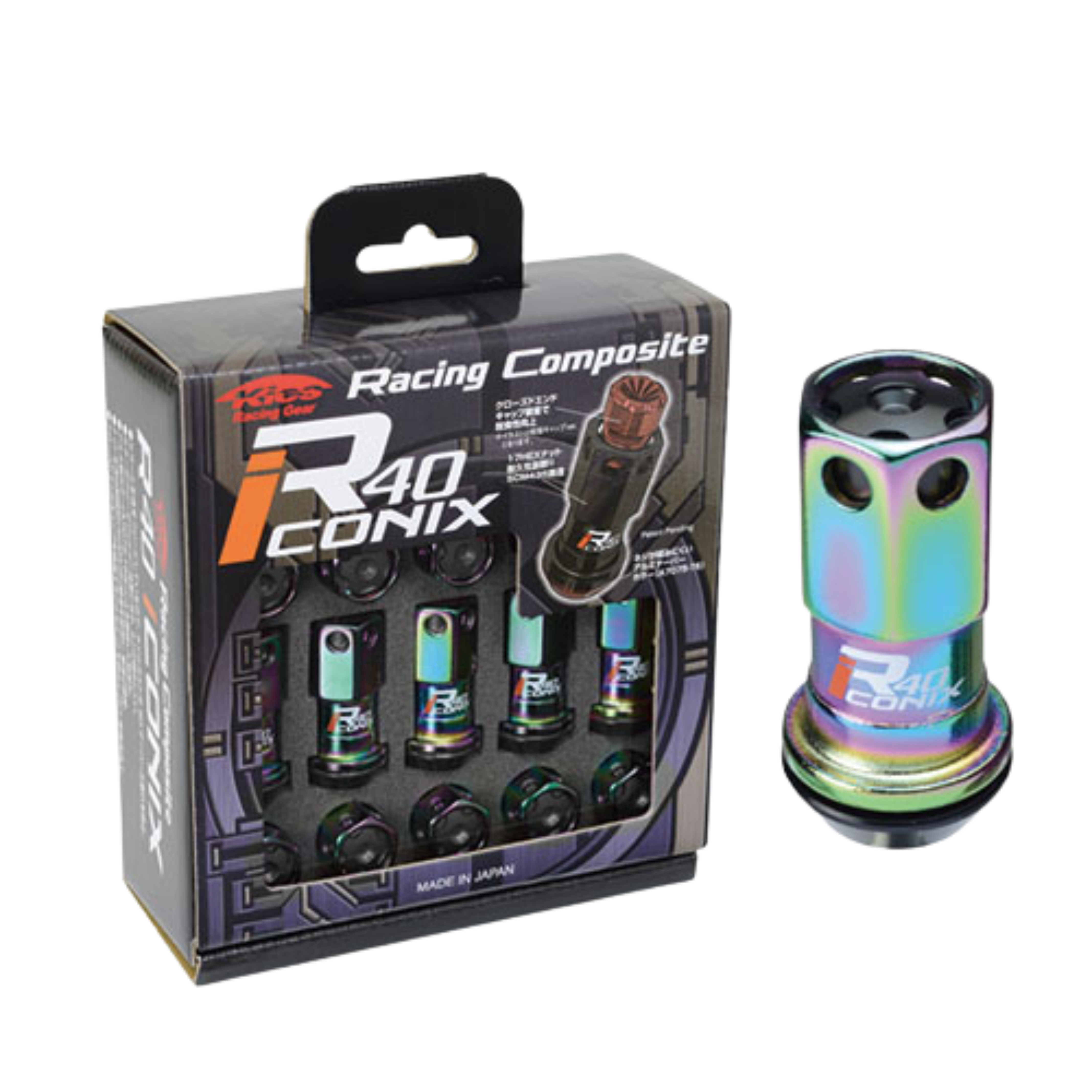 Project Kics Lug Nuts Set [R40 Iconix Racing Composite] 12X1.5 or 12X1