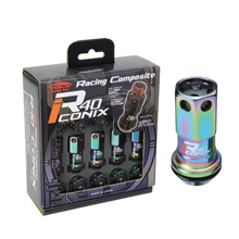 Load image into Gallery viewer, Project Kics Lug Nuts Set [R40 Iconix Racing Composite] 12X1.5 or 12X1.25 - Aluminum Cap / M12X1.50 / Neo Chrome / Black Cap Alternate Image