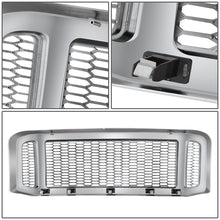 Load image into Gallery viewer, DNA Grill Ford F250 F350 F450 F550  (05-07) [Badgeless Honeycomb Mesh Grille Style] Gloss Black or Polished Chrome Alternate Image