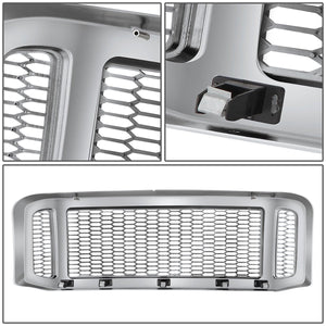 DNA Grill Ford F250 F350 F450 F550  (05-07) [Badgeless Honeycomb Mesh Grille Style] Gloss Black or Polished Chrome