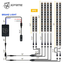 Load image into Gallery viewer, Xprite LED RGB Underbody Glow Kit Moto Series w/ Remote Control - 12 / 8 Pcs - 12 Pcs Alternate Image