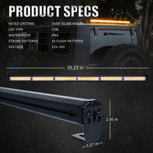 Load image into Gallery viewer, Xprite 35" Warrant Series Traffic Advisor COB LED Strobe Light Bar - White-Amber / Amber - White-Amber Alternate Image