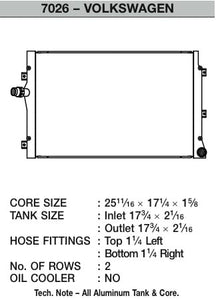 CSF Radiator VW Jetta (2006-2009) [Aluminum] Mirror Finish 7026