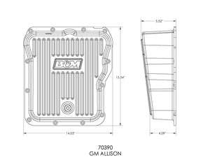 433.95 B&M Hi-Tek Deep Transmission Pan Chevy [GM ALLISON] (01-19) Black or Aluminum - Redline360