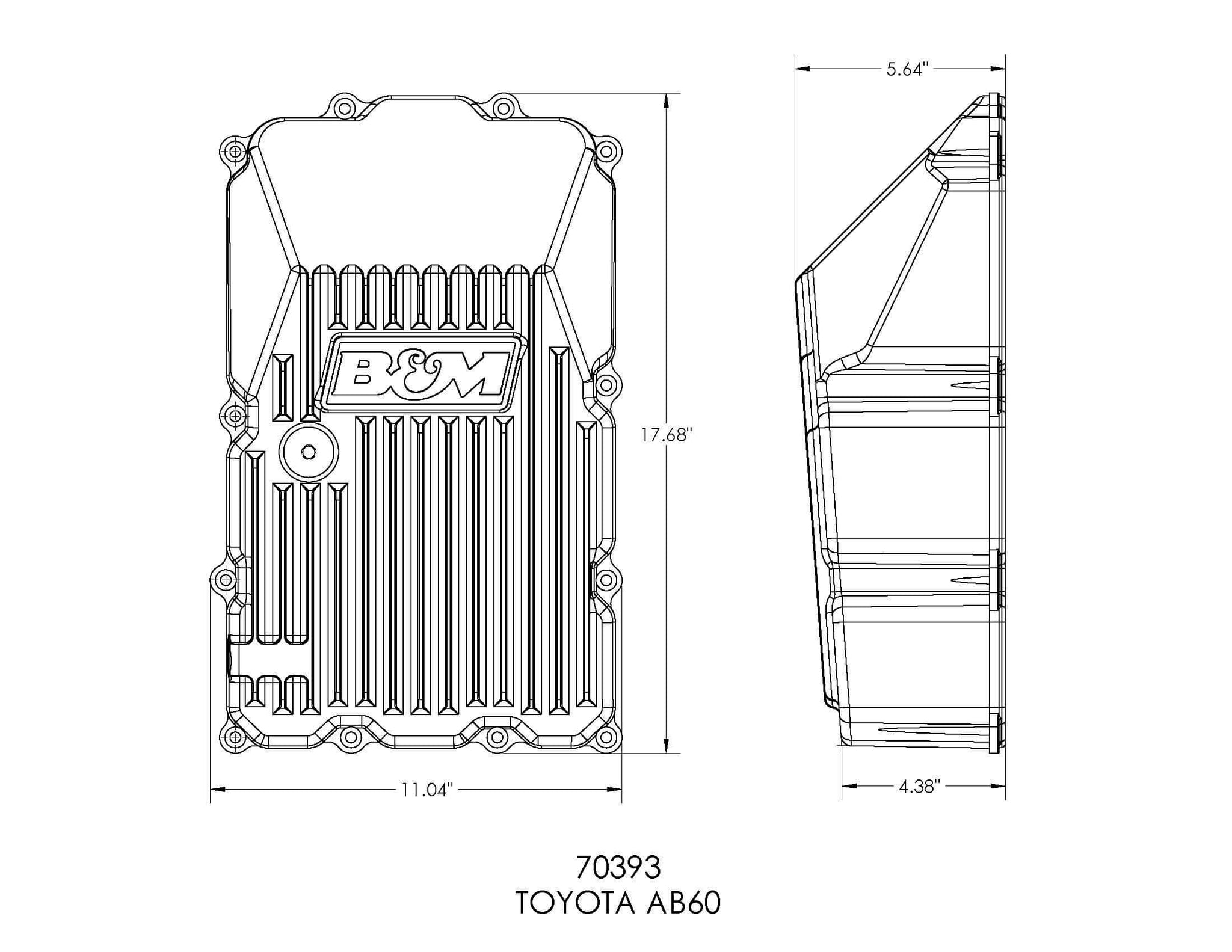 B&M Hi-Tek Deep Transmission Pan Toyota [AB60] (2007-2020) 70393 ...