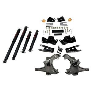 707.05 Belltech Lowering Kit Silverado/Sierra 3/4 Ton and 1 Ton [Crew Cabs/Dually] (97-00) Front And Rear - w/o or w/ Shocks - Redline360