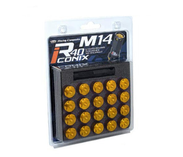 Project Kics Lug Nut Cap Set [R40 Iconix M14 - 20 Pcs - 14X1.25 or 14X