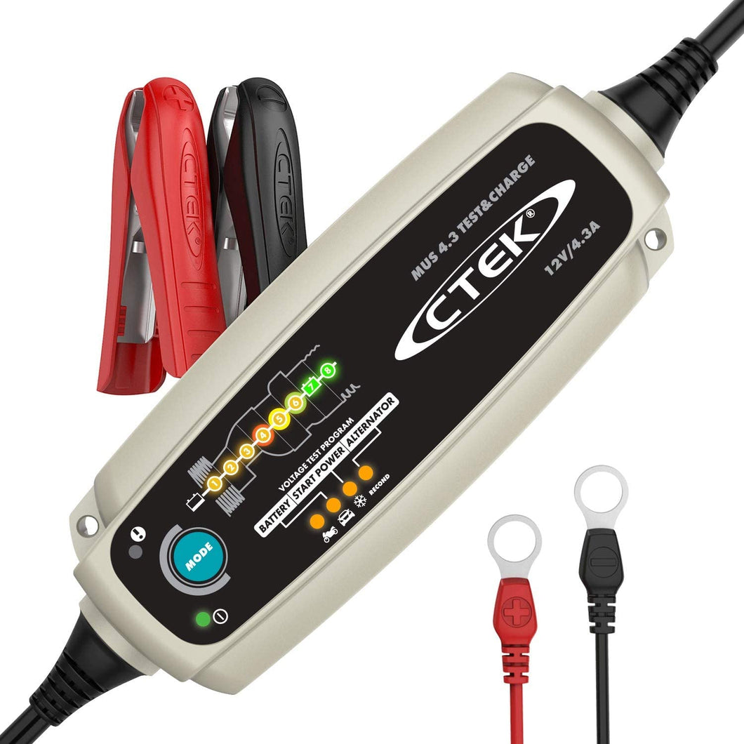118.99 CTEK Battery Charger - MUS 4.3 12 Volt Fully Automatic Charger & Tester - 56-959 - Redline360