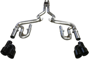 1051.30 Solo Performance Catback w/ Quad Tips Exhaust Ford Mustang GT 5.0L (18-19) Polished or Black Tips - Redline360