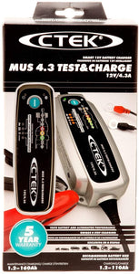 118.99 CTEK Battery Charger - MUS 4.3 12 Volt Fully Automatic Charger & Tester - 56-959 - Redline360