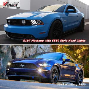 329.99 Winjet Projector Headlights Ford Mustang (2010-2014) Sequential - DRL - Black - Redline360