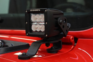 80.25 Go Rhino Windshield Cowl LED Lights Mount Jeep Gladiator JT (20-21) - 3" X 3" Single or Dual Cubes - Redline360