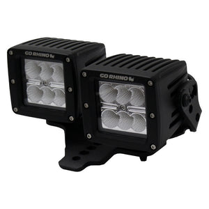 89.05 Go Rhino Hood Hinge LED Lights Mount Jeep Gladiator (20-21) [3" X 3" Dual Cube] Standard or Offset - Redline360