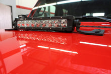Load image into Gallery viewer, Go Rhino Center Hood LED Bars Mount Jeep Wrangler (18-21) 10" or 20" Single or Double Row - 10" LED Bar Mount / Double Alternate Image