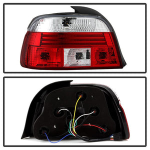Xtune LED Tail Lights BMW E39 5 Series (1997-2000) [Chrome Housing] Red Clear or Red Smoke Lens
