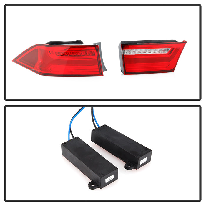 Xtune Tail Lights Acura TSX (2006-2008) [w/ Light Bar LED] Red