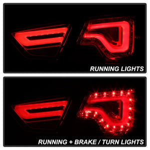 Xtune LED Tail Lights Chevy Impala (14-19) [Light Bar LED] Black / Black Smoked / Red Clear