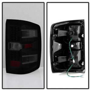 Xtune LED Tail Lights GMC Sierra 3500HD (15-18) Black Clear / Black Smoke / Red Lens