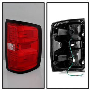 Xtune LED Tail Lights GMC Sierra 3500HD (15-18) Black Clear / Black Smoke / Red Lens