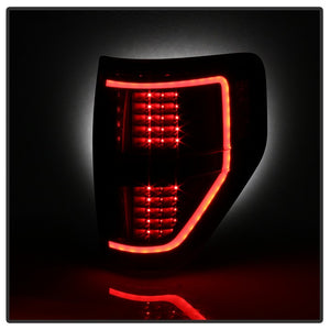 Xtune Tail Lights Ford F150 (09-14) [Light Bar LED] Black / Black Smoked / Red Clear