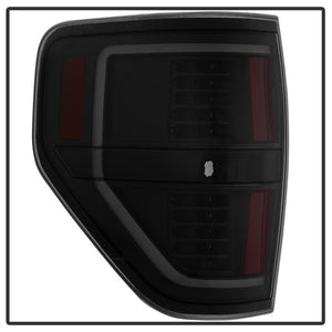 Xtune Tail Lights Ford F150 (09-14) [Light Bar LED] Black / Black Smoked / Red Clear