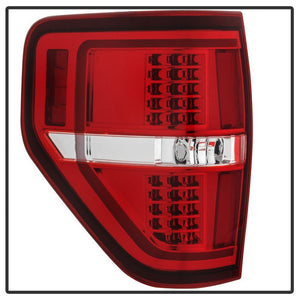 Xtune Tail Lights Ford F150 (09-14) [Light Bar LED] Black / Black Smoked / Red Clear