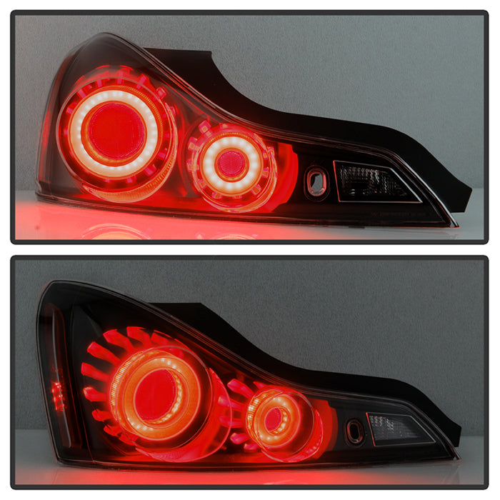 Xtune Tail Lights Infiniti Q60 Coupe (14-15) [LED Light Tube Style Tail]  Black or Black Smoked