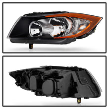 Load image into Gallery viewer, Xtune Crystal Headlights BMW E90 3 Series (06-08) [Halogen Only] Black w/ Amber Turn Signal Light Alternate Image