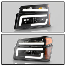 Load image into Gallery viewer, Xtune Headlights Chevy Colorado (04-12) [Light Bar DRL w/ Bumper Lights] Black or Chrome w/ Amber Turn Signal Light - Black Alternate Image