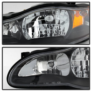 Xtune Headlights Chevy Monte Carlo (00-05) [OEM Style] Black/ Chrome/ Black Smoked w/ Amber Corner Lights