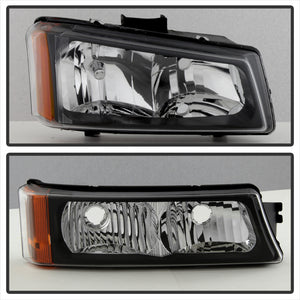 Xtune Crystal Headlights Chevy Silverado (03-07) [w/ Bumper Lights] Black / Smoke