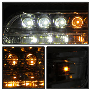 Xtune Headlights Chevy Silverado (99-02) [w/ LED Bumper Lights] Chrome or Smoke w/ Amber Turn Signal Light