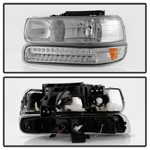 Load image into Gallery viewer, Xtune Headlights Chevy Silverado (99-02) [w/ LED Bumper Lights] Chrome or Smoke w/ Amber Turn Signal Light Alternate Image