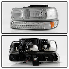 Load image into Gallery viewer, Xtune Headlights Chevy Suburban 1500/2500 (00-06) [w/ LED Bumper Lights] Chrome or Smoke w/ Amber Turn Signal Light - Chrome Alternate Image