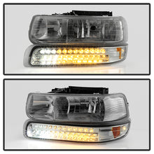 Load image into Gallery viewer, Xtune Headlights Chevy Silverado (99-02) [w/ LED Bumper Lights] Chrome or Smoke w/ Amber Turn Signal Light Alternate Image