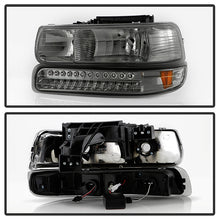 Load image into Gallery viewer, Xtune Headlights Chevy Silverado (99-02) [w/ LED Bumper Lights] Chrome or Smoke w/ Amber Turn Signal Light Alternate Image