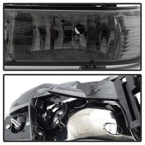 Xtune Crystal Headlights Chevy Silverado (99-02) [w/ or w/o Bumper Lights] Black / Black Smoke / Smoke
