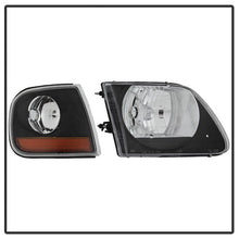 Load image into Gallery viewer, Xtune Headlights Ford Expedition (1997-2002) Chrome or Black w/ Corner Light - Black Alternate Image