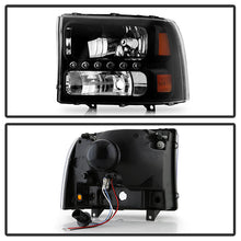 Load image into Gallery viewer, Xtune Headlights Ford Excursion (00-04) [w/ LED DRL] Black or Chrome w/ Amber Corner Lights - Black Alternate Image