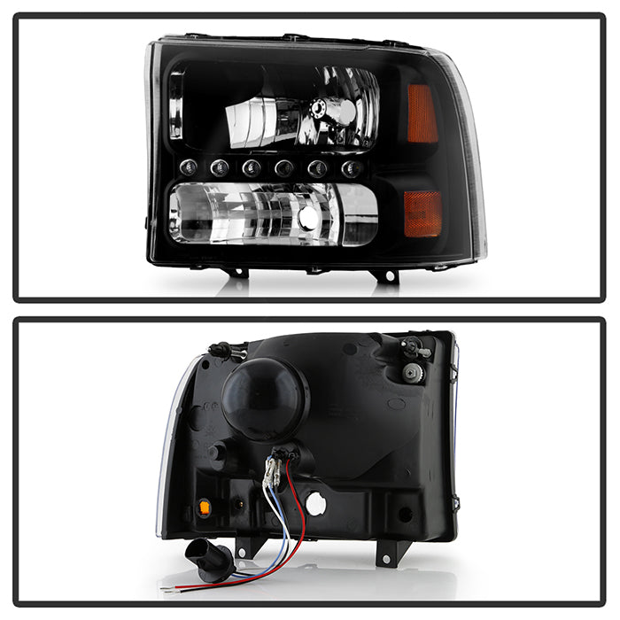 Xtune Headlights Ford Excursion (00-04) [w/ LED DRL] Black or Chrome w