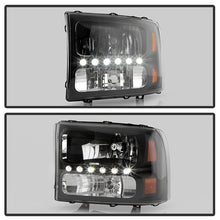 Load image into Gallery viewer, Xtune Headlights Ford F250/F350 Super Duty (99-04) [w/ LED DRL] Black or Chrome w/ Amber Corner Lights - Black Alternate Image