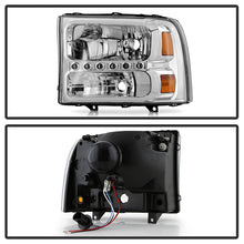 Load image into Gallery viewer, Xtune Headlights Ford F250/F350 Super Duty (99-04) [w/ LED DRL] Black or Chrome w/ Amber Corner Lights - Black Alternate Image